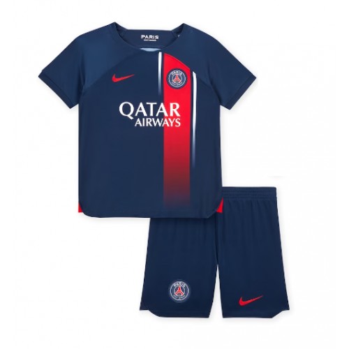 Lacne Dětský Futbalové dres Paris Saint-Germain 2023-24 Krátky Rukáv - Domáci (+ trenírky)